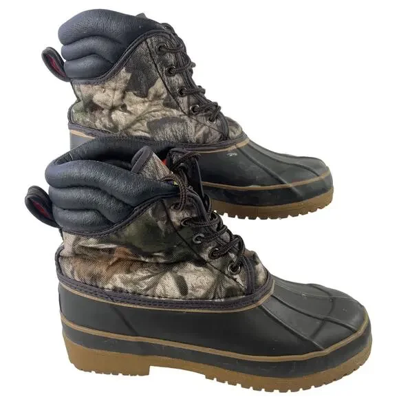 Crater Ridge Mens Size 7 Whitetail Camo Duck Boots Waterproof Steel Shank Size 7 - Picture 11 of 13